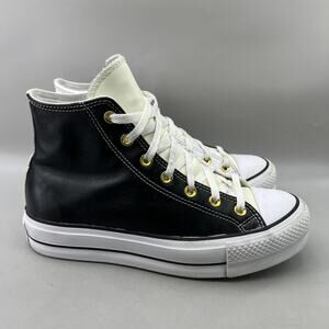 Converse CT All Star Lift Platform Shoes Women Size 9 Black White Split Sneakers